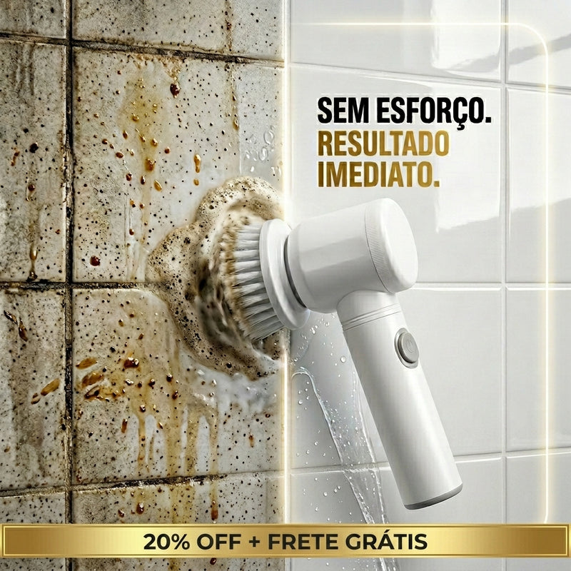 Escova de Limpeza Elétrica 5 em 1 -  PowerClean + FRETE GRÁTIS!