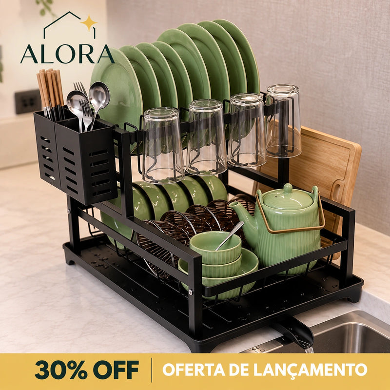 Escorredor de Louças 2 Andares com Drenagem 360° - OFERTA DE LANÇAMENTO!