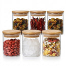 Kit 6 Potes Herméticos de Vidro com Tampa de Bambu 200ml - BambooGlass